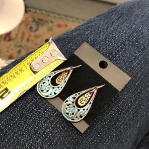 Chico's Jewelry - Swirling Copper and Turq swirls teardrop Earrings Chico's Jewelry - Swirling Copper and Turq swirls teardrop Earrings